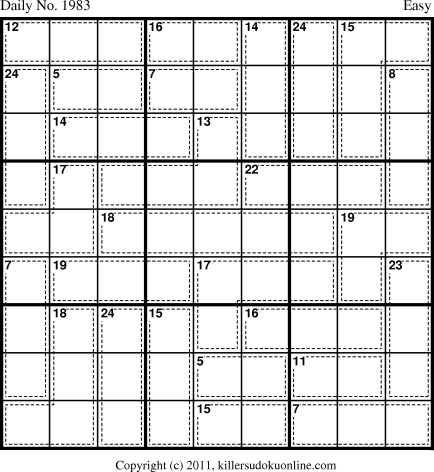 Killer Sudoku for 5/24/2011