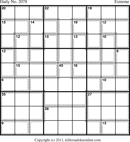 Killer Sudoku for 8/27/2011