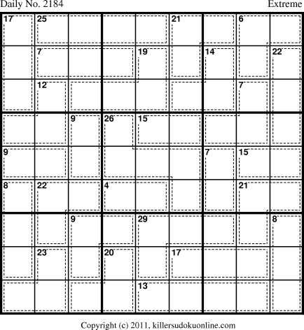 Killer Sudoku for 12/11/2011