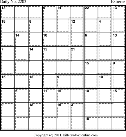 Killer Sudoku for 12/30/2011