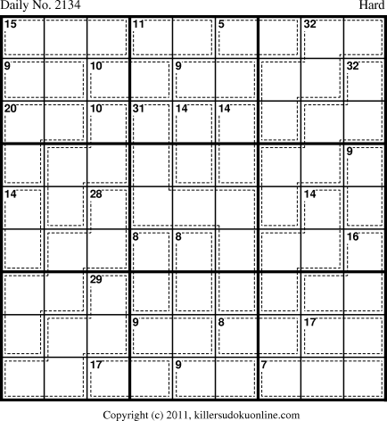 Killer Sudoku for 10/22/2011