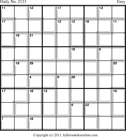 Killer Sudoku for 10/11/2011
