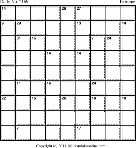 Killer Sudoku for 11/26/2011