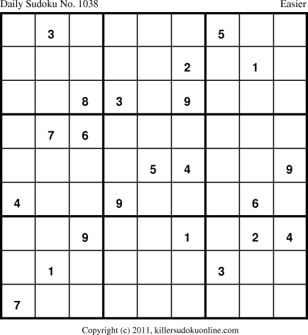 Killer Sudoku for 1/5/2011