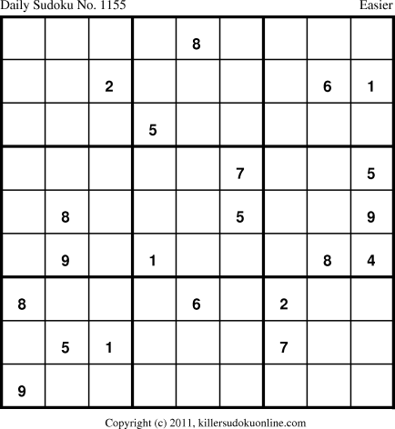 Killer Sudoku for 5/2/2011