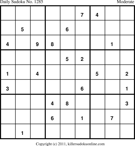 Killer Sudoku for 9/9/2011