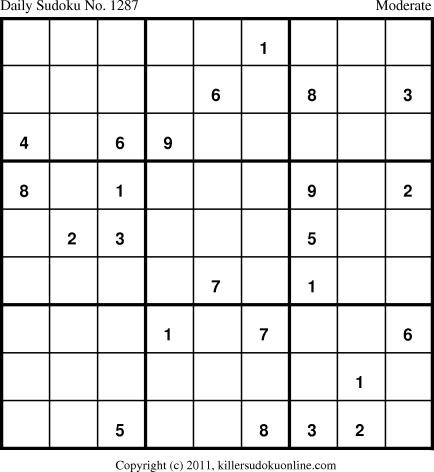Killer Sudoku for 9/11/2011