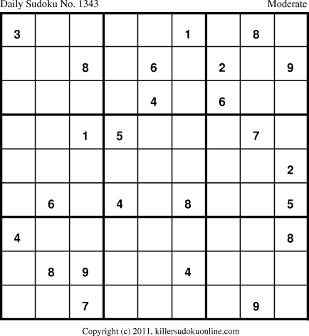 Killer Sudoku for 11/6/2011