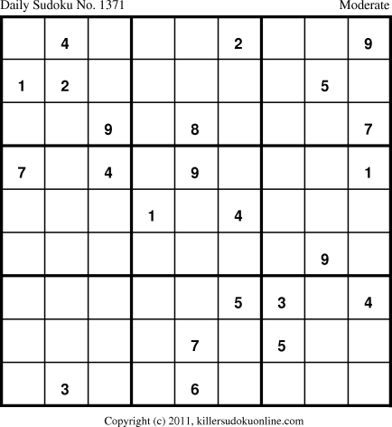 Killer Sudoku for 12/4/2011