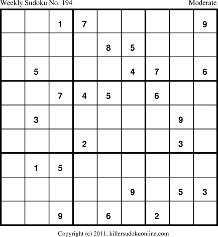 Killer Sudoku for 11/21/2011