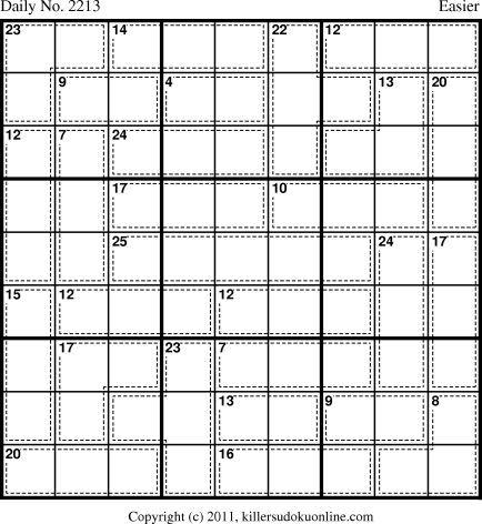 Killer Sudoku for 1/9/2012
