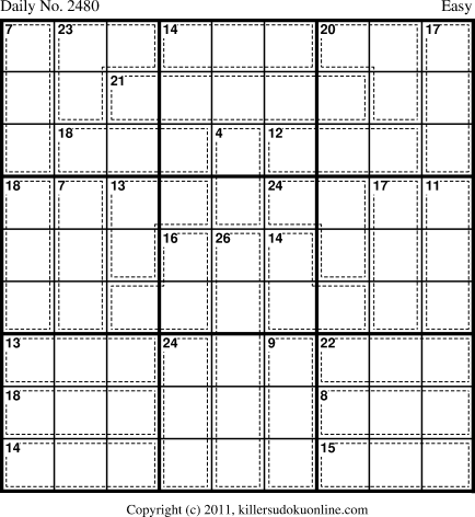 Killer Sudoku for 10/2/2012