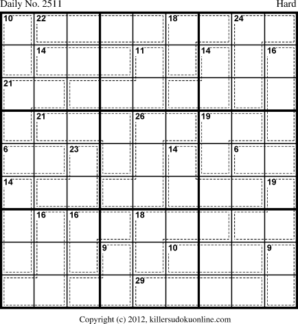 Killer Sudoku for 11/2/2012