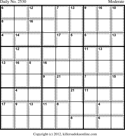 Killer Sudoku for 11/21/2012