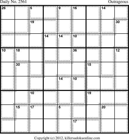 Killer Sudoku for 12/22/2012