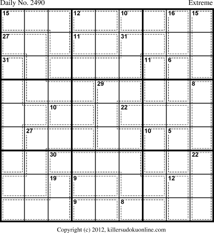 Killer Sudoku for 10/12/2012
