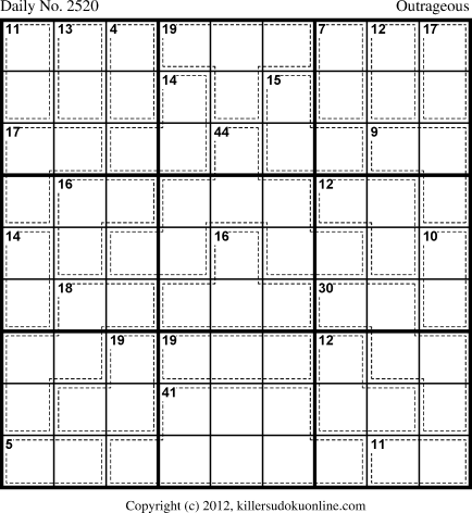 Killer Sudoku for 11/11/2012
