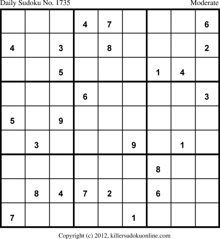 Killer Sudoku for 12/2/2012