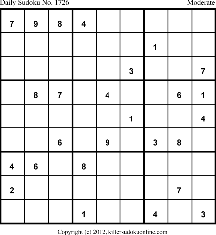 Killer Sudoku for 11/23/2012