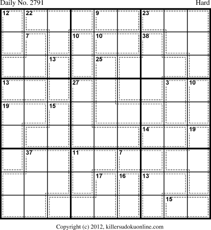 Killer Sudoku for 8/9/2013