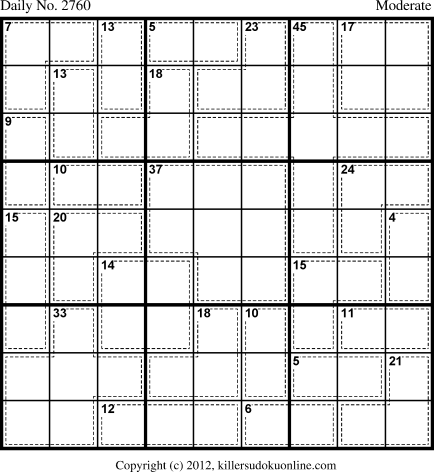 Killer Sudoku for 7/9/2013