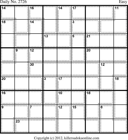 Killer Sudoku for 6/5/2013