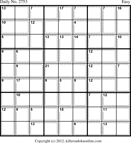 Killer Sudoku for 7/2/2013