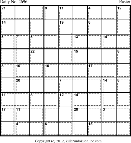 Killer Sudoku for 5/6/2013