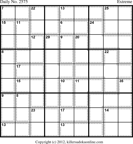 Killer Sudoku for 1/5/2013