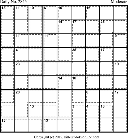 Killer Sudoku for 10/2/2013