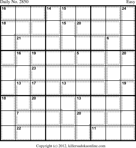 Killer Sudoku for 10/7/2013