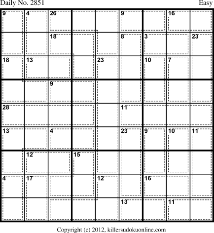 Killer Sudoku for 10/8/2013
