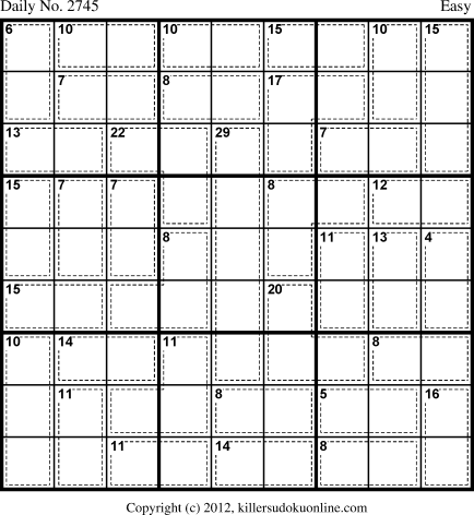 Killer Sudoku for 6/24/2013
