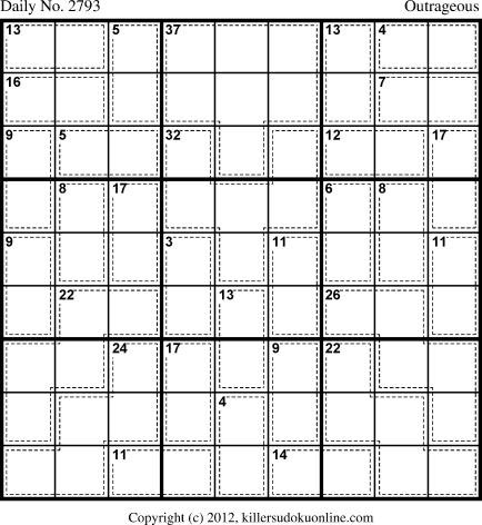 Killer Sudoku for 8/11/2013