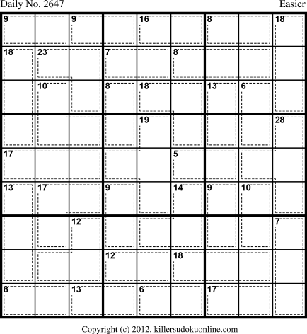 Killer Sudoku for 3/18/2013