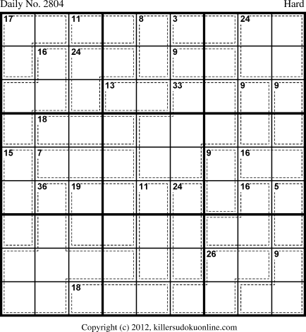 Killer Sudoku for 8/22/2013