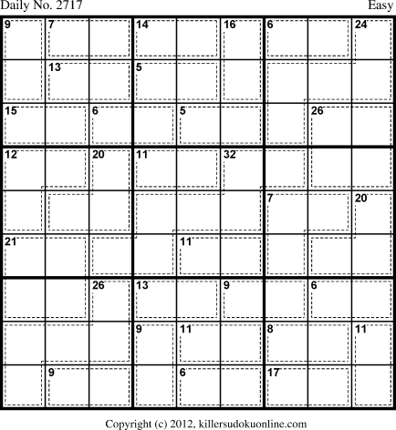 Killer Sudoku for 5/27/2013