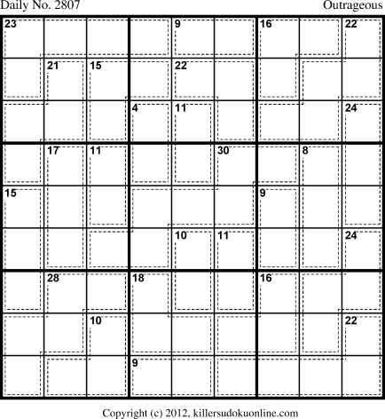 Killer Sudoku for 8/25/2013