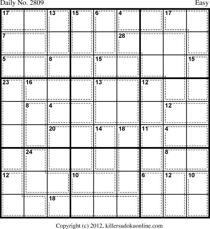 Killer Sudoku for 8/27/2013