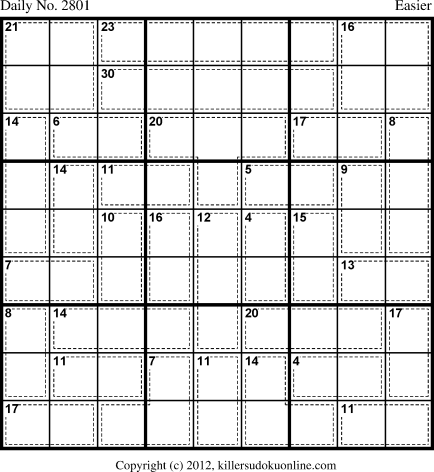 Killer Sudoku for 8/19/2013