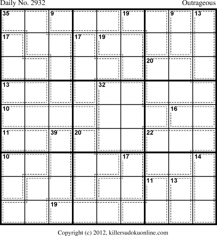 Killer Sudoku for 12/28/2013