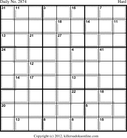 Killer Sudoku for 10/31/2013