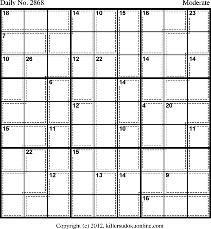 Killer Sudoku for 10/25/2013