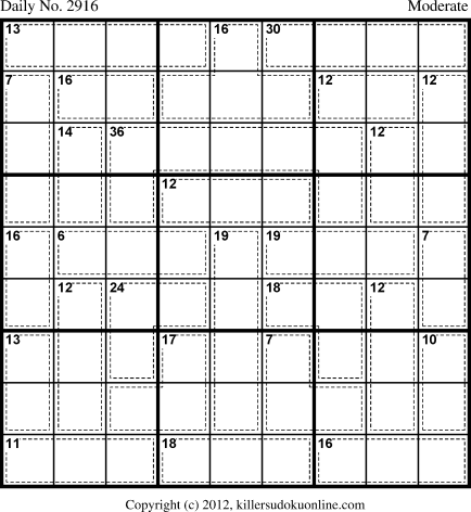 Killer Sudoku for 12/12/2013