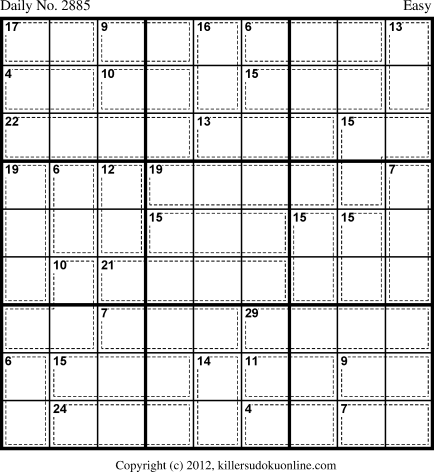 Killer Sudoku for 11/11/2013