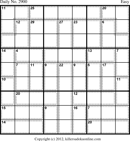 Killer Sudoku for 11/26/2013