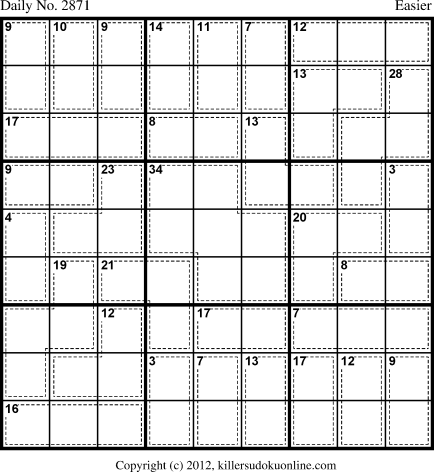 Killer Sudoku for 10/28/2013