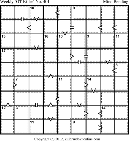 Killer Sudoku for 12/16/2013