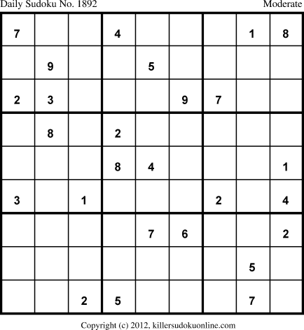 Killer Sudoku for 5/8/2013