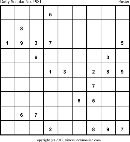 Killer Sudoku for 8/5/2013